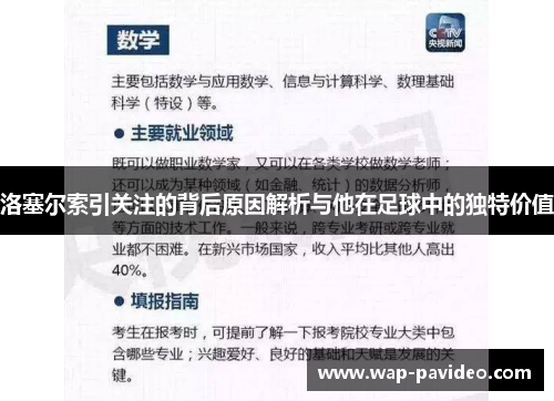 洛塞尔索引关注的背后原因解析与他在足球中的独特价值 洛塞尔索引关注的背后原因解析与他在足球中的独特价值