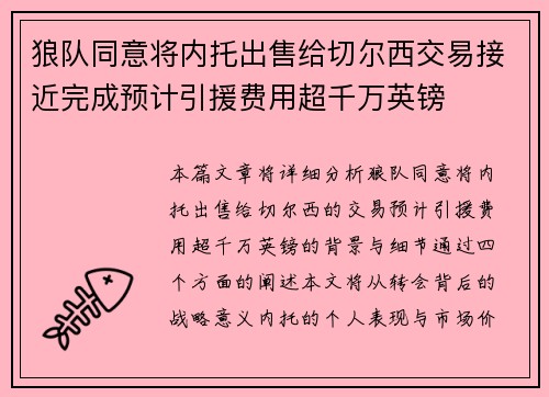 狼队同意将内托出售给切尔西交易接近完成预计引援费用超千万英镑
